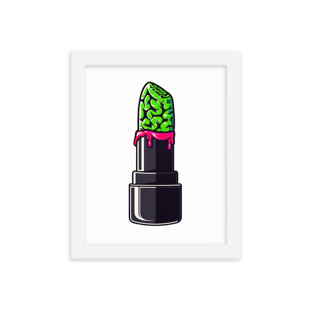 Framed Zombie Lipstick Poster