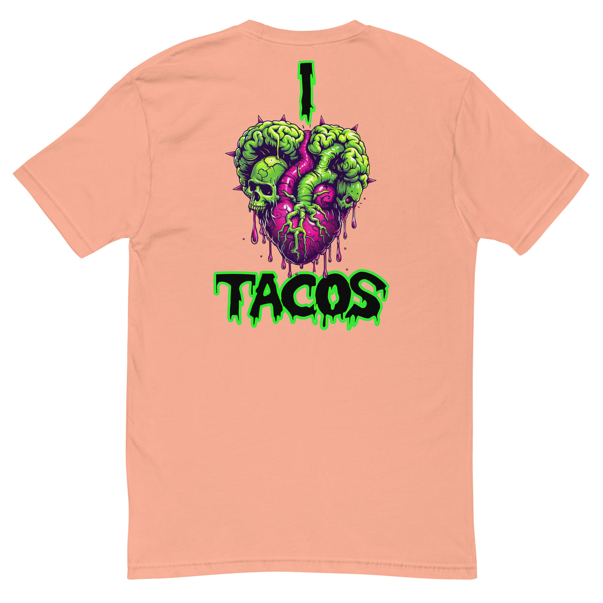 I Heart Tacos Men's Fitted Tee (Back Print)