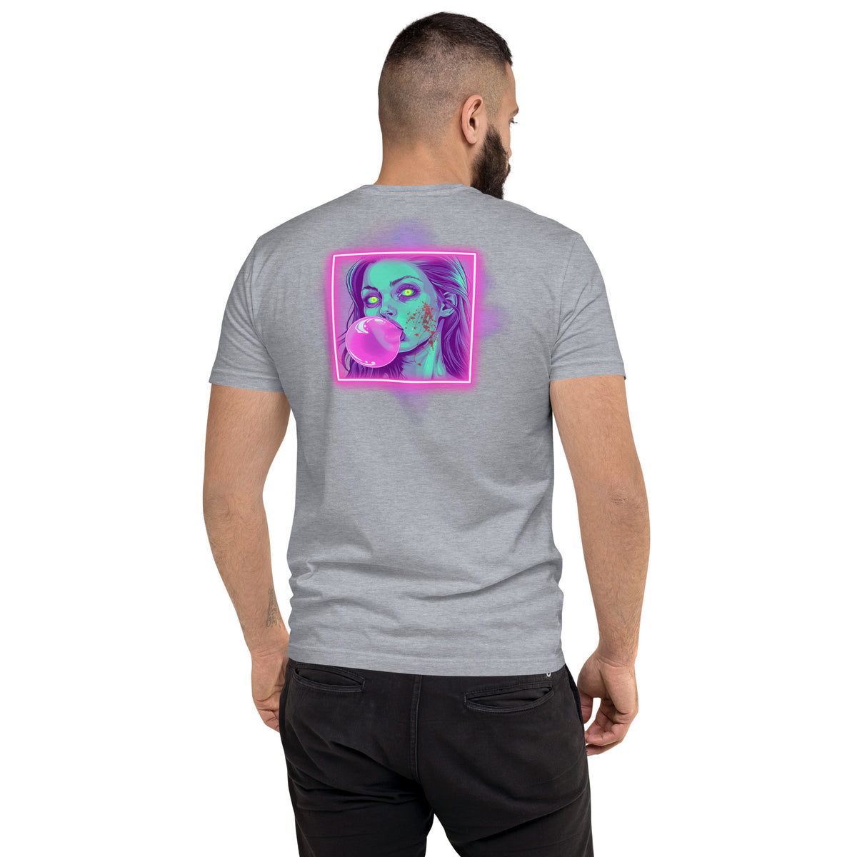 Bubblegum Men's Fitted Tee (Back Print)