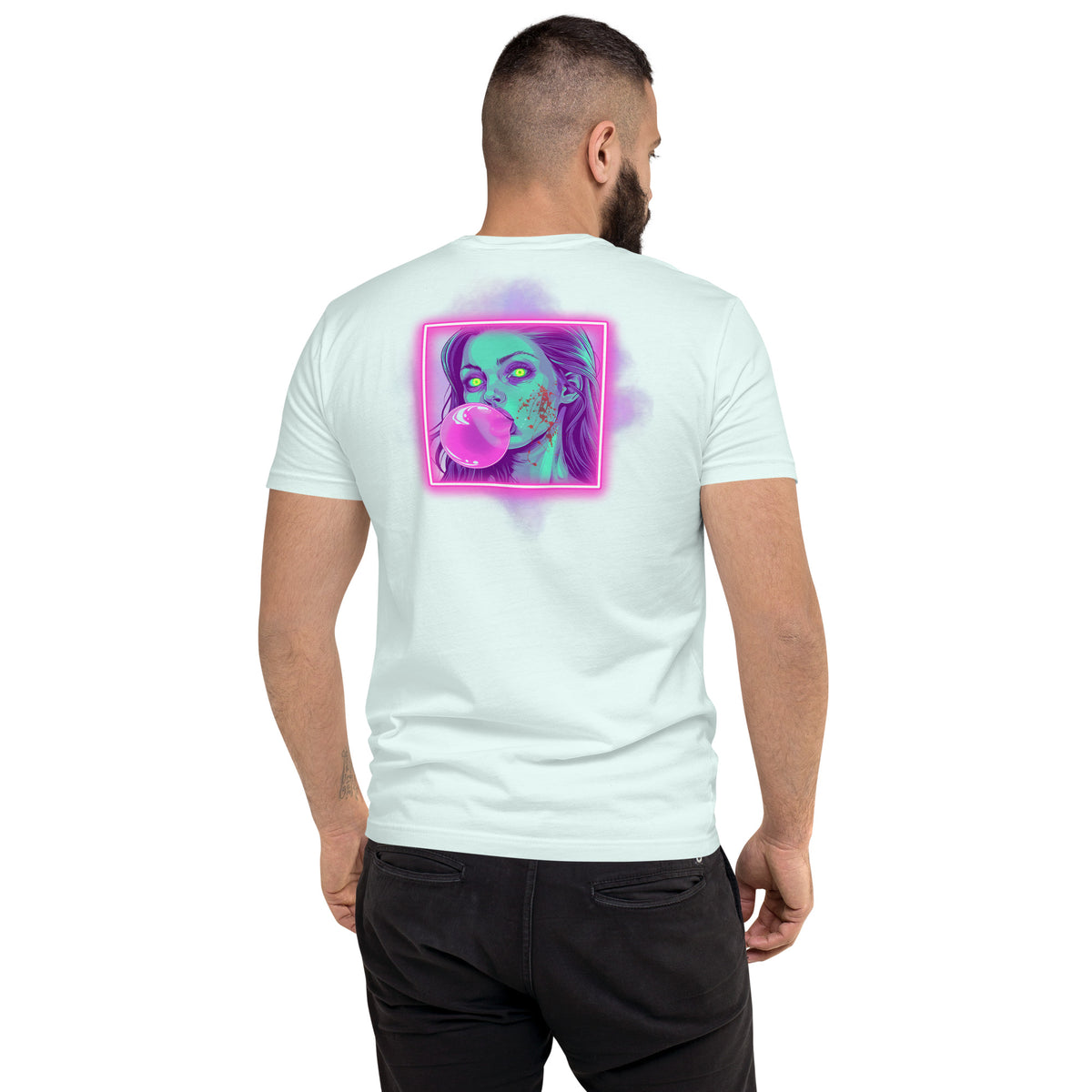 Bubblegum Men's Fitted Tee (Back Print)