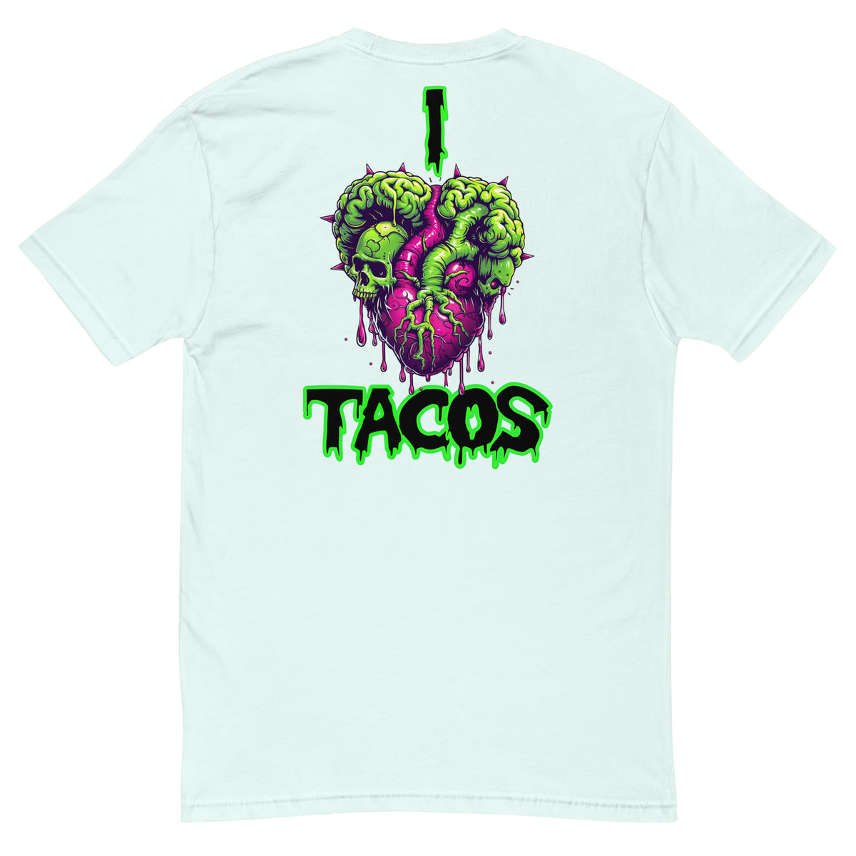 I Heart Tacos Men's Fitted Tee (Back Print)