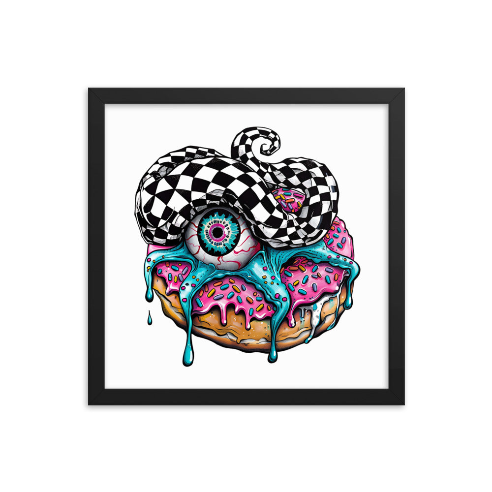 Framed Zombie Donut Poster