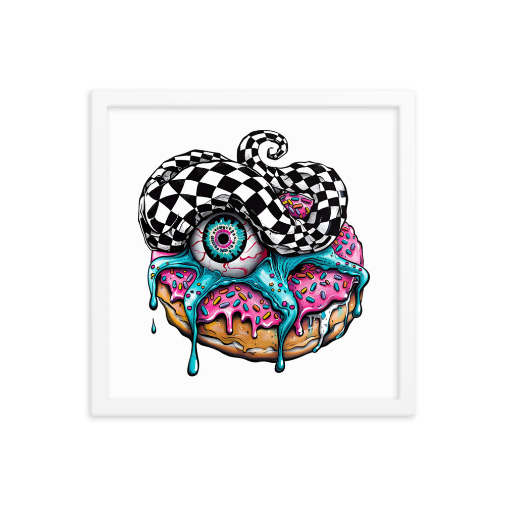 Framed Zombie Donut Poster