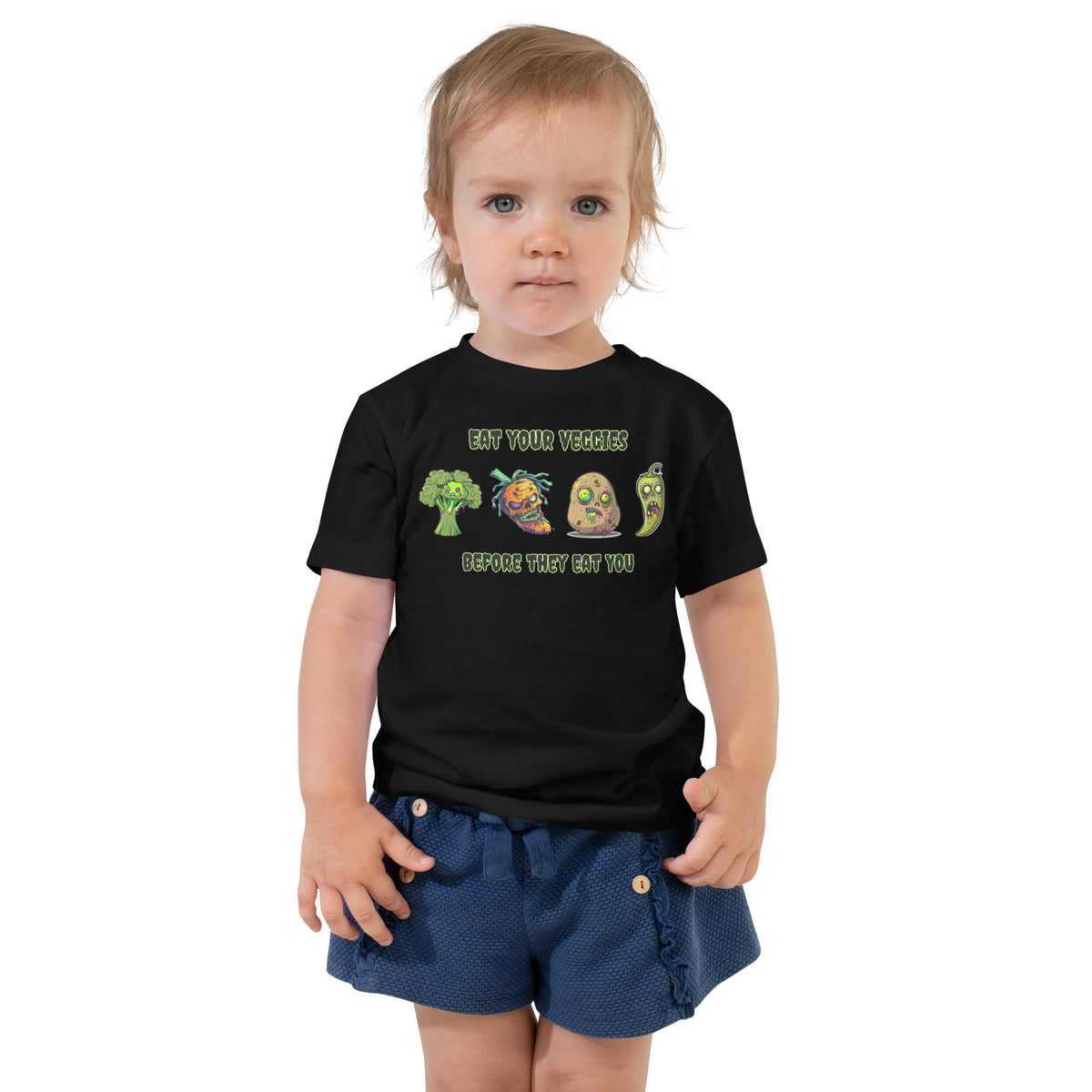 "Eat Your Veggies Before They Eat You" Toddler Tee