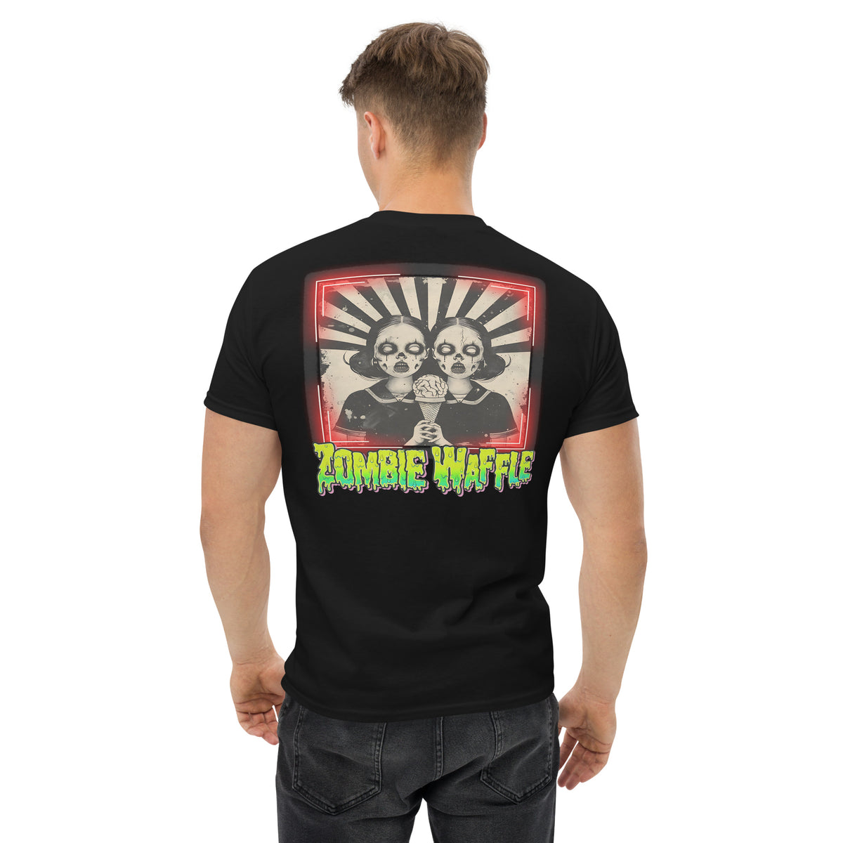Zombie Twins Men's Loose Fit Tee (Back Print)